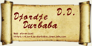 Đorđe Durbaba vizit kartica